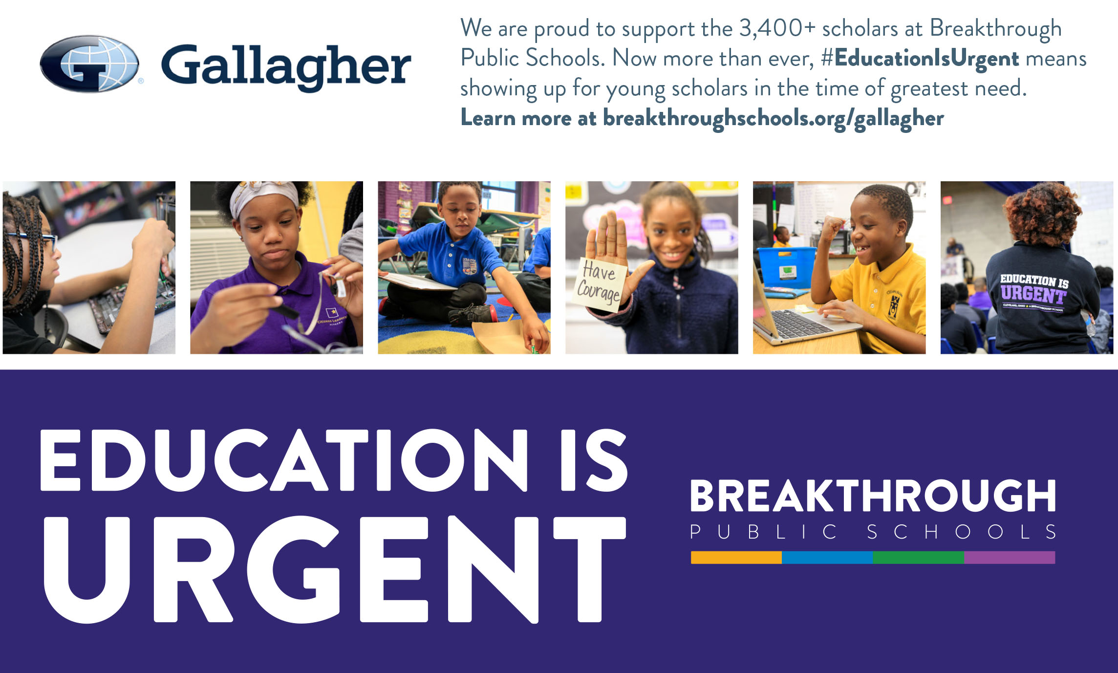 BPS Ad - Education is Urgent - Gallagher