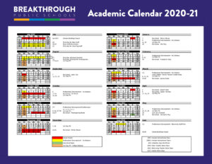 Ca And Cla Breakthrough 2020 2021 School Calendar Template Breakthrough Public Schools Bps